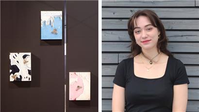 Die diesjährige Gewinnerin Alexa Kohl und eine Auswahl ihrer Werke
