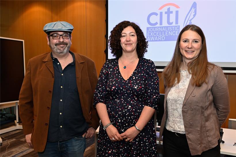 Die drei Laureaten: Ricardo Rodrigues, Camille Frati und Audrey Somnard 
