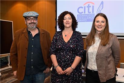 Die drei Laureaten: Ricardo Rodrigues, Camille Frati und Audrey Somnard 
