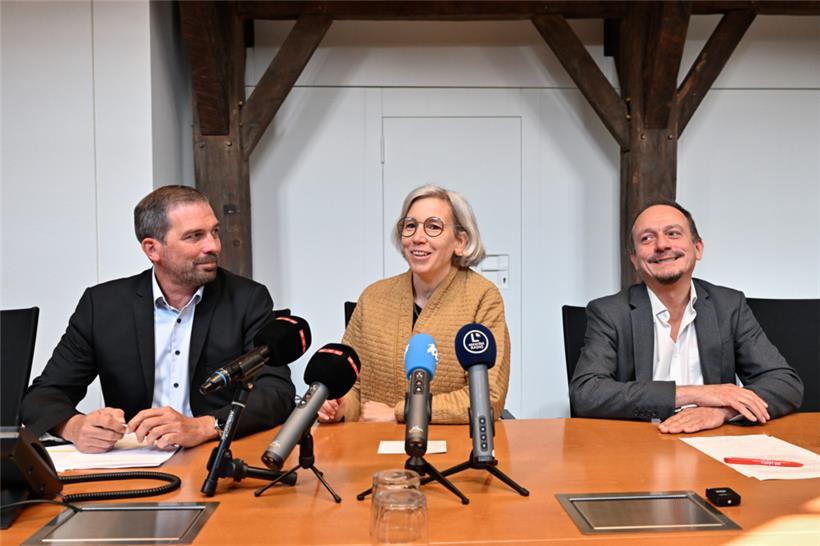 Die drei fordern eine sofortige staatliche Anerkennung Palästinas durch Luxemburg. Vergeblich. V.l.: Yves Cruchten (LSAP), Sam Tanson („déi gréng“) und Marc Baum („déi Lénk“) erklärten ihren Standpunkt vor der Chamber-Debatte
