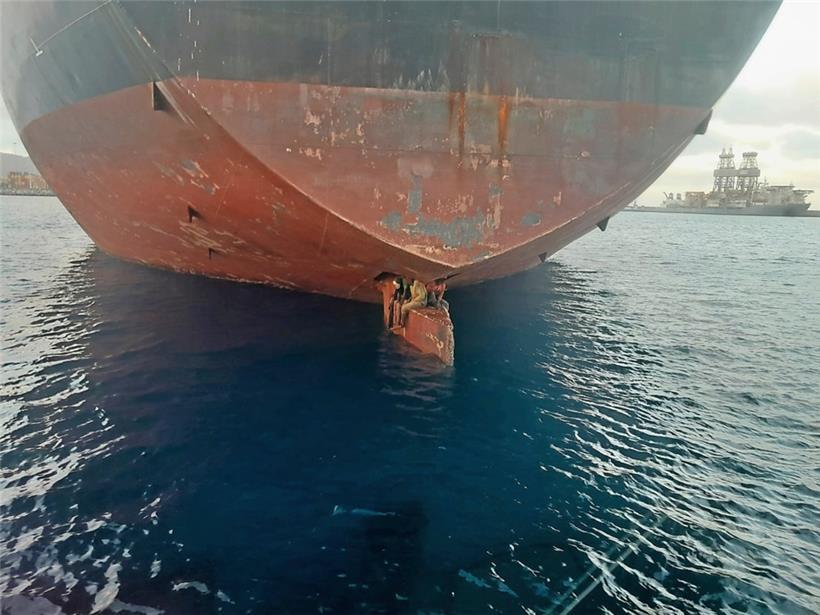 Die drei jungen Männer hockten elf Tage auf dem Ruder
