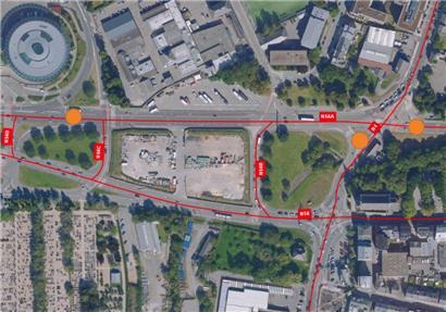 Die drei neuen Blitzer sind mit orangen Punkten markiert
