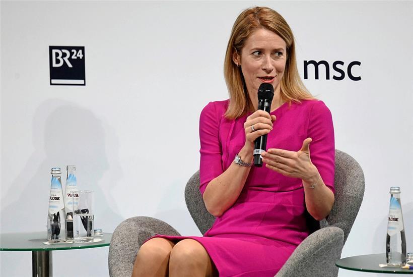 Die estnische Regierungschefin Kaja Kallas besuchte die Münchener Sicherheitskonferenz
