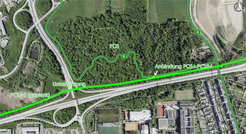 Die geplante Verbindung und Streckenführung des PC104
