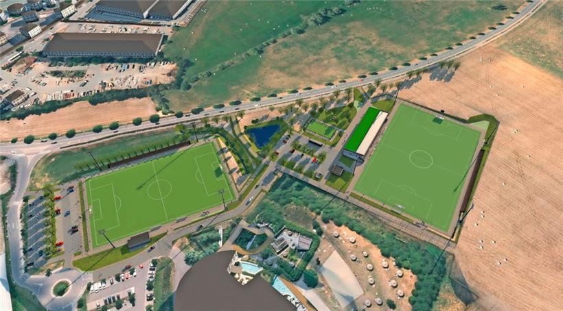 Die geplanten Strassener Fußballplätze
