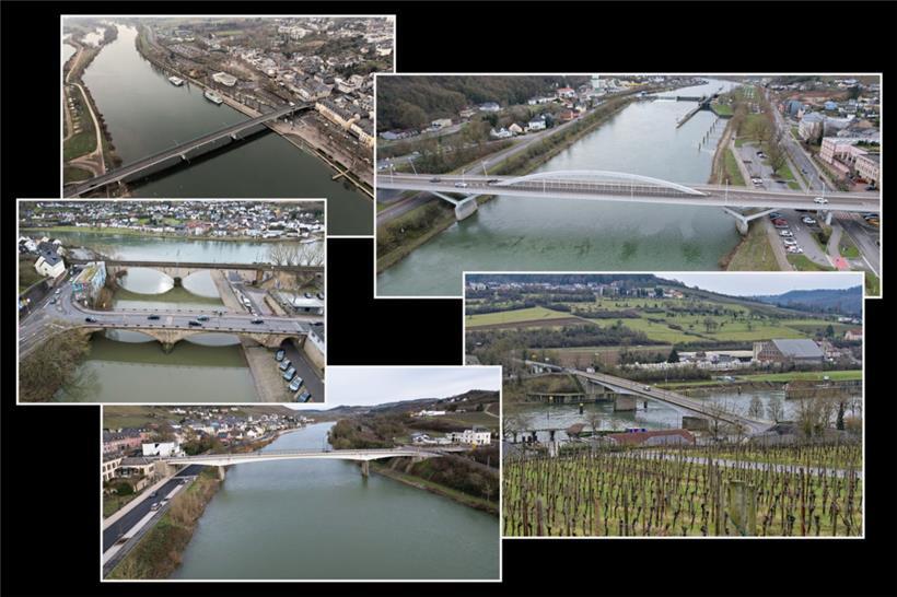 Die innerörtlichen Grenzbrücken in den fünf Moselgemeinden
