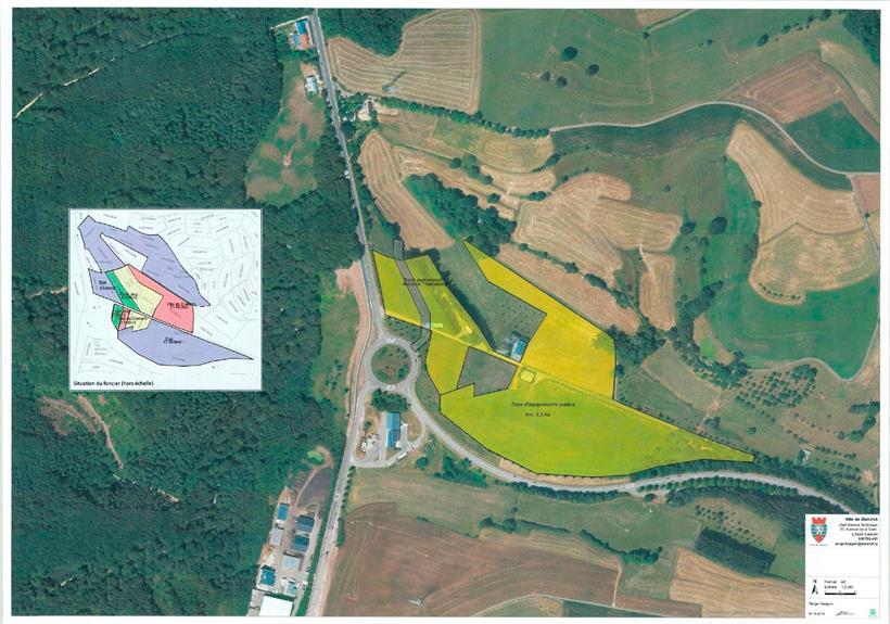 Die insgesamt acht Hektar Land am Verteilerkreis „Fridhaff“, die der Gemeinde Diekirch (zwei Hektar) und dem Staat (sechs Hektar) gehören
