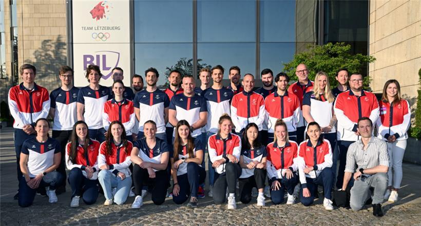 Die luxemburgische Delegation bei der Teampräsentation am 17. Mai (nicht alle Teilnehmer waren vertreten)
