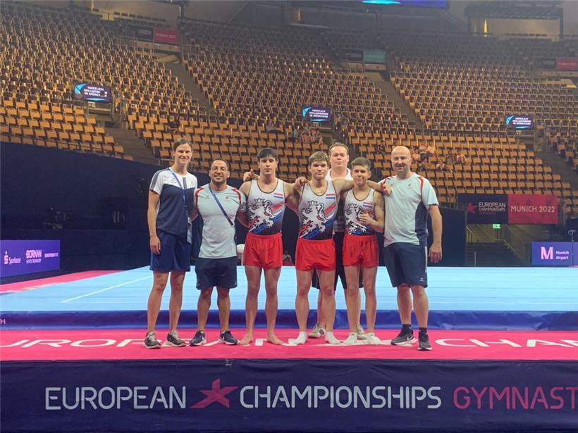 Die luxemburgische Turndelegation, die in der zweiten Hälfte der European Championships im Einsatz ist
