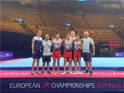Die luxemburgische Turndelegation, die in der zweiten Hälfte der European Championships im Einsatz ist
