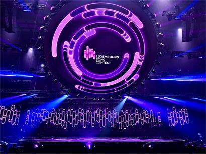 Logo und Ankündigung des Luxembourg Song Contest 2027 mit Datum 30. Januar auf festlichem Hintergrund