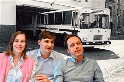 Die neue Generation der Direktion bei Emile Weber (v.l.n.r.): Catherine Havé (Touristik und Nachhaltigkeit), Emile Weber jun. (Personalchef), Philippe Heinisch (Fahrzeugvermietung mit und ohne Fahrer) 
