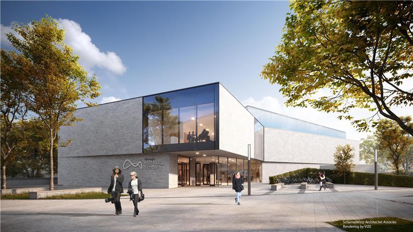 Die neue Musikschule ist ein lichtdurchflutetes Gebäude

