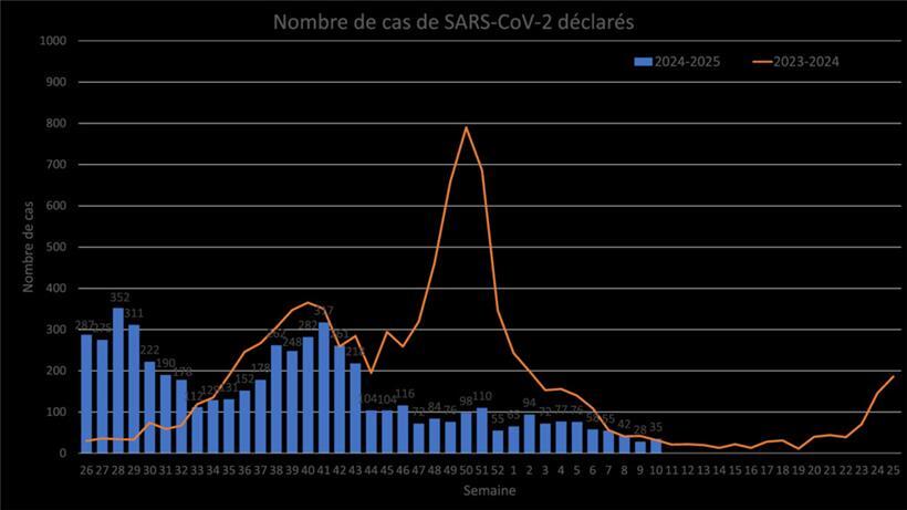Die positiven Fälle von SARS-CoV-2 sind in Woche zehn leicht angestiegen
