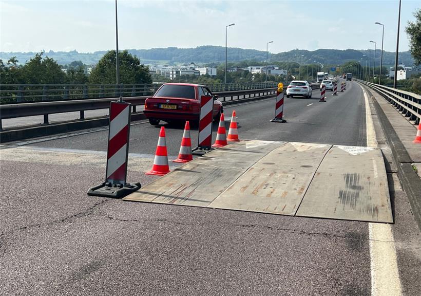 Die provisorische Dehnungsfuge auf der A1
