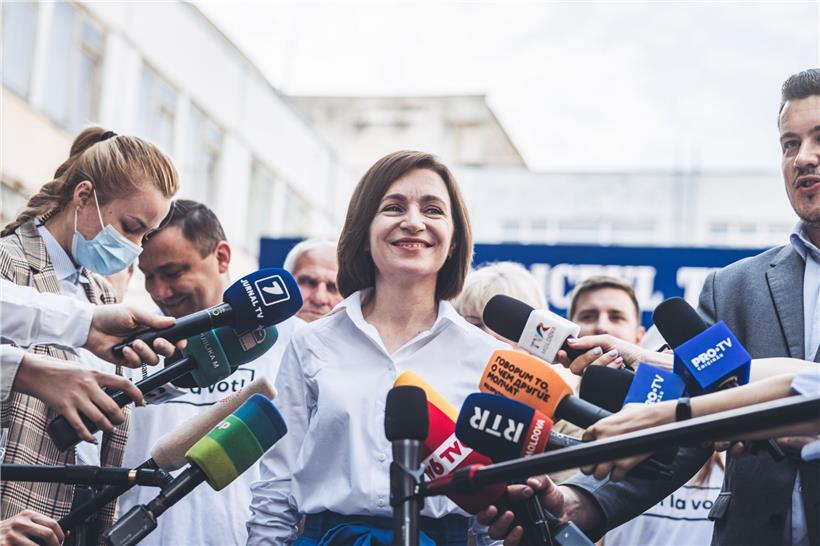 Die von Staatspräsidentin Maia Sandu gegründete Partei Aktion und Solidarität kann eine Alleinregierung bilden
