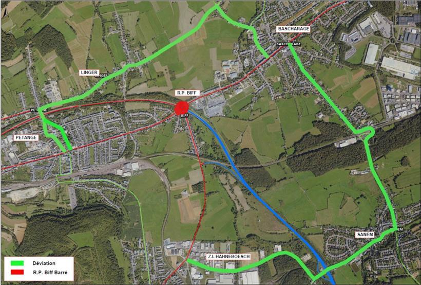 Die von der Straßenbauverwaltung angegebene Umleitung
