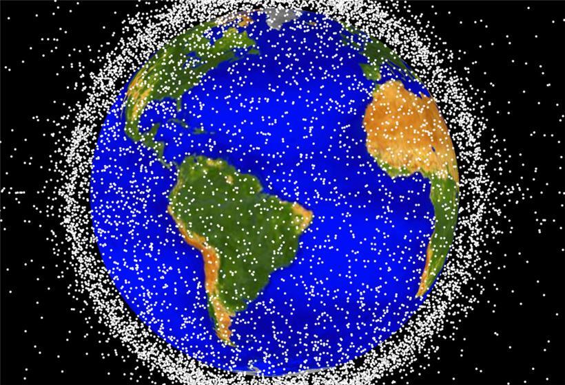 Diese NASA-Darstellung aus dem Jahr 2019 zeigt Objekte im Orbit bis zu 5.000 Kilometer um die Erde – das meiste davon sind Trümmerteile
