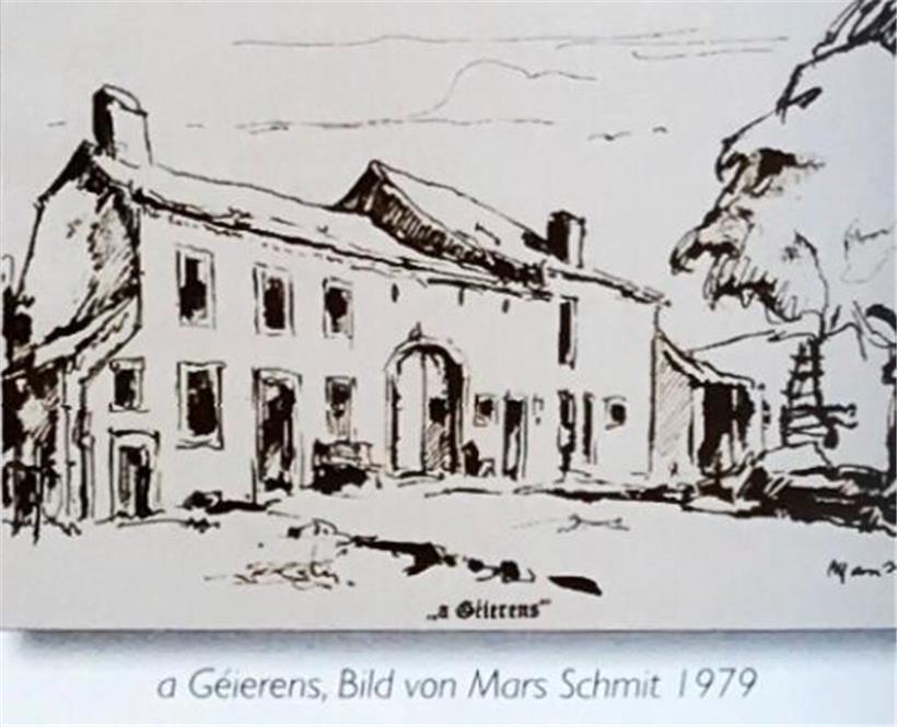 Diese alte Zeichnung von dem Gebäude existiert