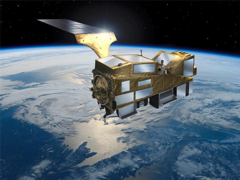 Diese undatierte computergenerierte Illustration, die von der Europäischen Weltraumorganisation (Esa) herausgegeben wurde, zeigt den Satelliten MetOp SG-A
