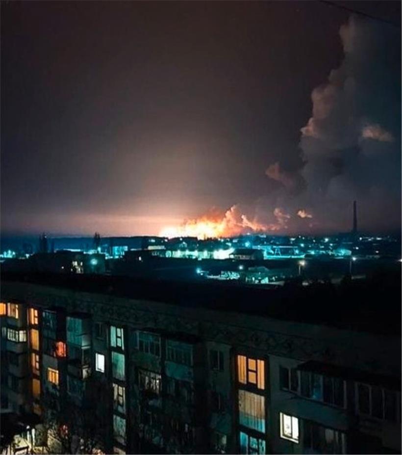 Dieses Foto zeigt die Folgen eines russischen Angriffs auf die ukrainische Stadt...