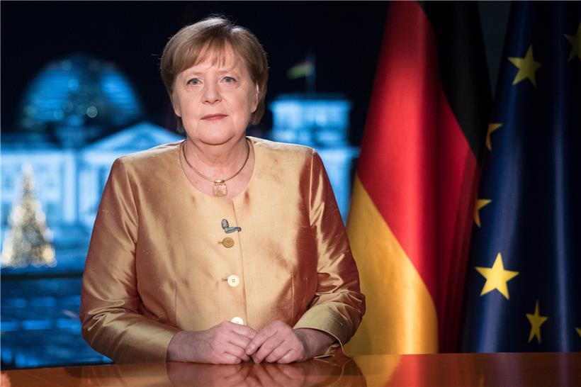 Dieses Jahr tritt die deutsche Kanzlerin ab: Angela Merkel bei ihrer letzten Neujahrsansprache im Kanzleramt

