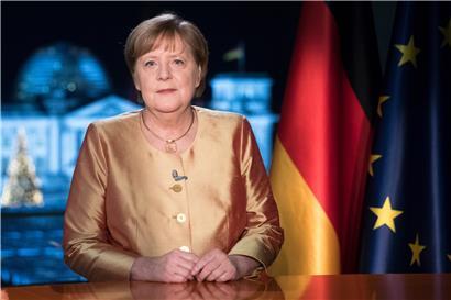 Dieses Jahr tritt die deutsche Kanzlerin ab: Angela Merkel bei ihrer letzten Neujahrsansprache im Kanzleramt
