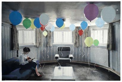 Dieses Kunstwerk wurde 2019 ausgezeichnet: Vervlogen (Bygone) von Jenny Ymker, 2018, Gobelin, 193 x 291 cm
