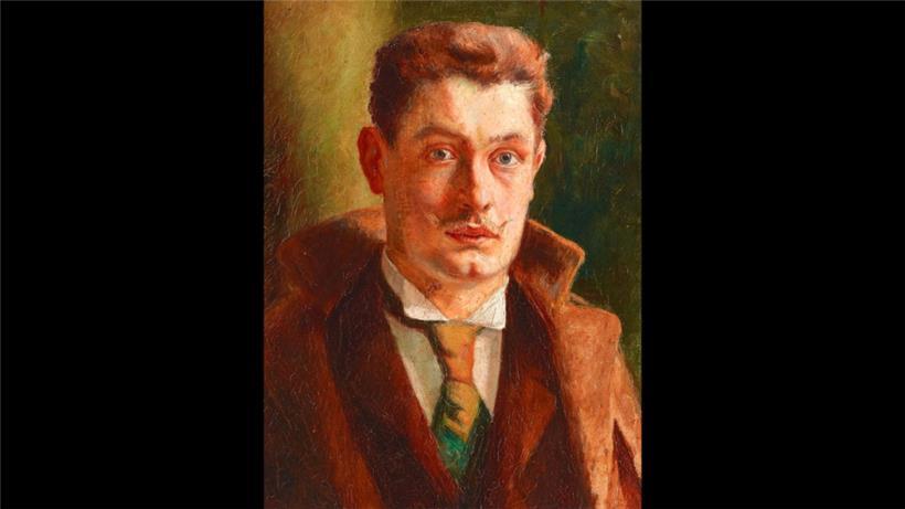 Dominique Lang, Selbstbildnis im Alter von 25 Jahren, 1899, Öl auf Holz, 27 x 21 cm
