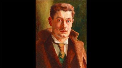 Dominique Lang, Selbstbildnis im Alter von 25 Jahren, 1899, Öl auf Holz, 27 x 21 cm
