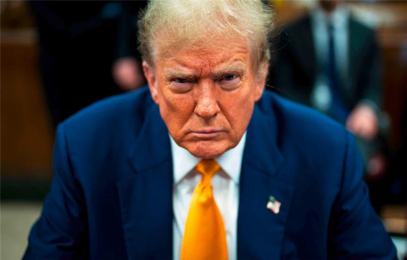 Donald Trump Anfang Mai bei seinem Schweigegeldprozess in New York
