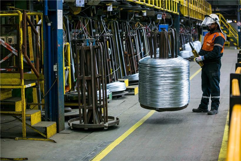 Drahtproduktion von Arcelor in Bissen
