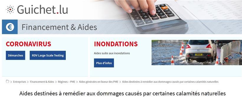 Drei verschiedene Formulare für die von den Überschwemmungen Geschädigten sind nun auf guichet.lu verfügbar
