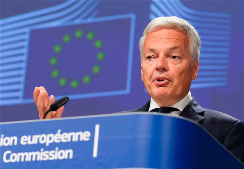 EU-Justizkommissar Didier Reynders gibt Erklärungen zur Bilanz über die Anwendung der Datenschutzgrundverordnung
