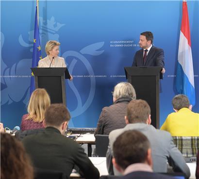 EU-Kommissionspräsidentin Ursula von der Leyen ist zufrieden mit der Unterstützung aus Luxemburg für ihre Klimaschutzpläne 
