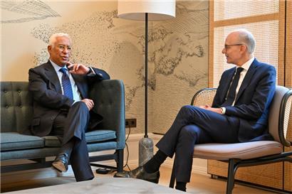 EU-Ratspräsident António Costa und Luxemburgs Premierminister Luc Frieden sprachen am Mittwoch über die anstehenden Herausforderungen auf EU-Ebene
