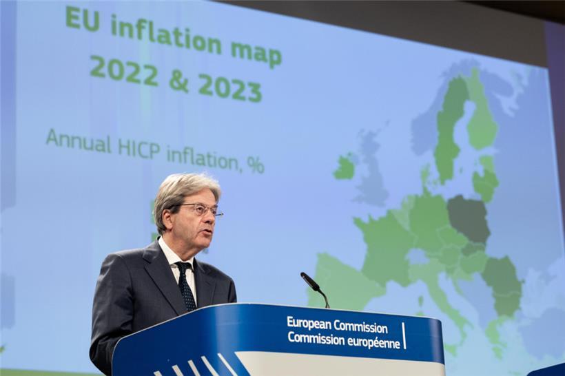 EU-Wirtschaftskommissar Paolo Gentiloni stellte gestern die Frühlingsprognosen vor
