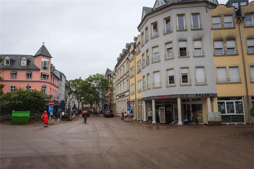 Echternach wenige Tage nach der Flut am 15. Juli