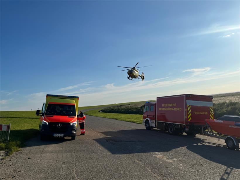 Ein 63-jähriger Luxemburger musste vom Rettungshubschrauber aus einem Schlick im ostfriesischen Wattenmeer gerettet werden
