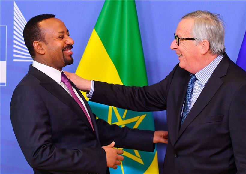 Ein Bild aus besseren Tagen: Im Januar 2019 wurde Abiy von Kommissionspräsident Juncker empfangen, zwei Wochen später besuchte Asselborn den äthiopischen Hoffnungsträger
