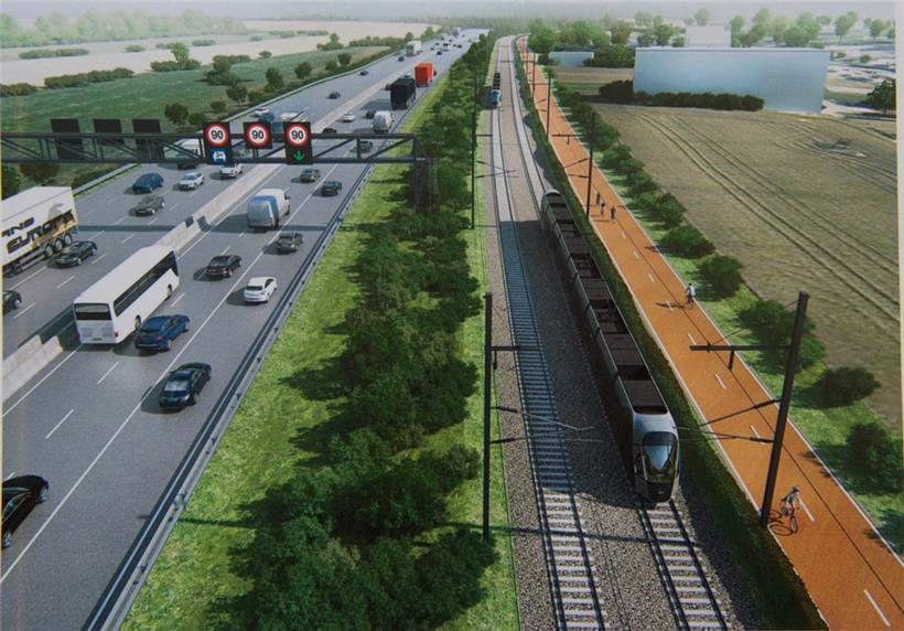 Ein Bild aus der Konzeption des Transportministeriums von 2020 zeigt, wie die A4 in fünf Jahren aussehen soll
