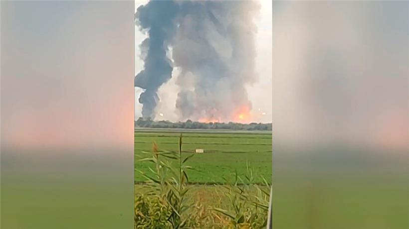 Ein Bild der Explosionen von Dienstag auf der Krim
