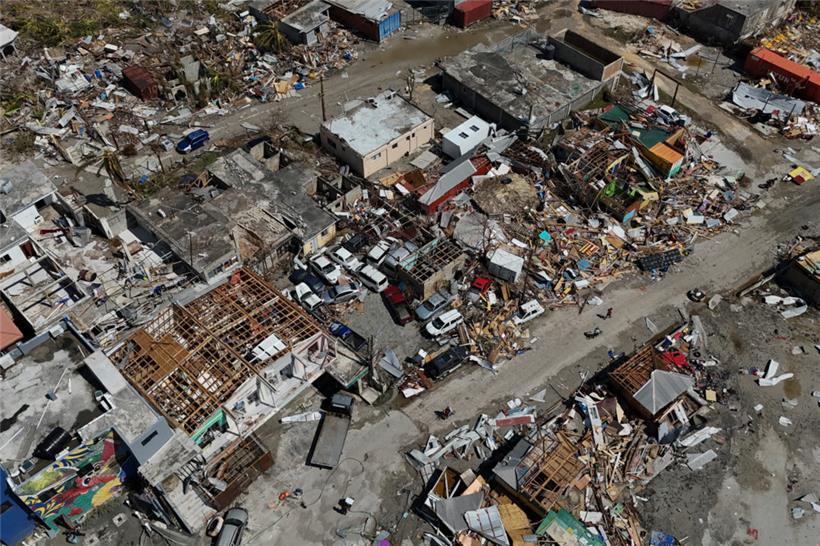 Ein Blick auf Black River in Jamaika, nach dem Durchzug von Hurrikan Melissa
