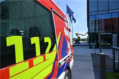 Ein Krankenwagen des CGDIS vor der Zentrale in Luxemburg-Stadt
