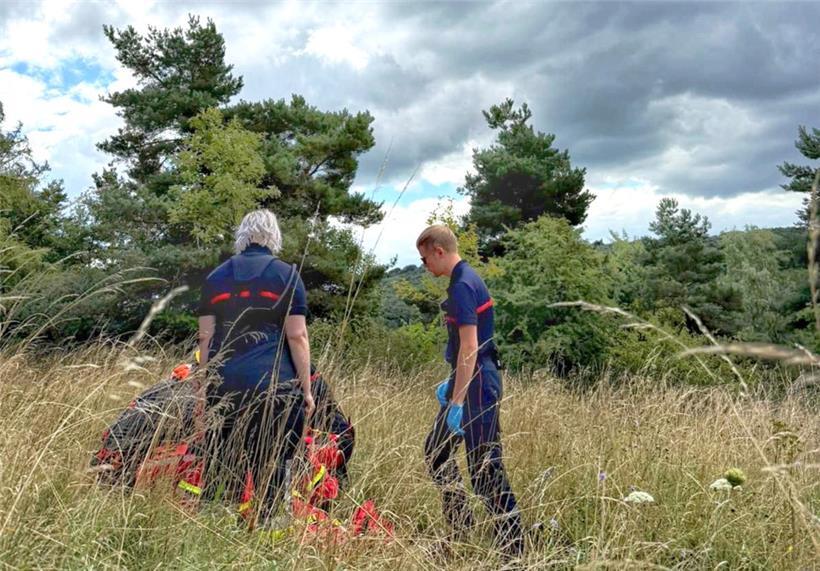 Ein Mountainbiker hat sich bei einem Sturz am Sonntag schwer verletzt
