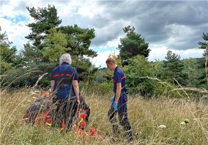 Ein Mountainbiker hat sich bei einem Sturz am Sonntag schwer verletzt

