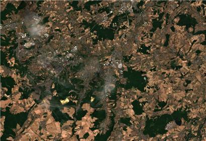 Ein Satellitenbild zeigt den Süden von Luxemburg am 31. Juli
