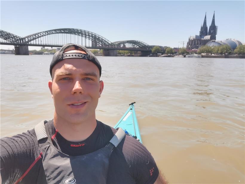 Ein Sightseeing der anderen Art: Vom Rhein hat Philippe Braquet eine gute Sicht auf den Kölner Dom
