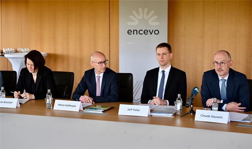 Ein Teil der Encevo-Führungsmannschaft: Carole Brückler, Marco Hoffmann, Jeff Feller und Claude Seywert
