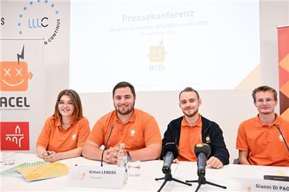 Ein Teil des ACEL-Vorstands: Laura Oé, Kimon Leners, Gianni di Paoli, Grégory Kieffer (v.l.)
